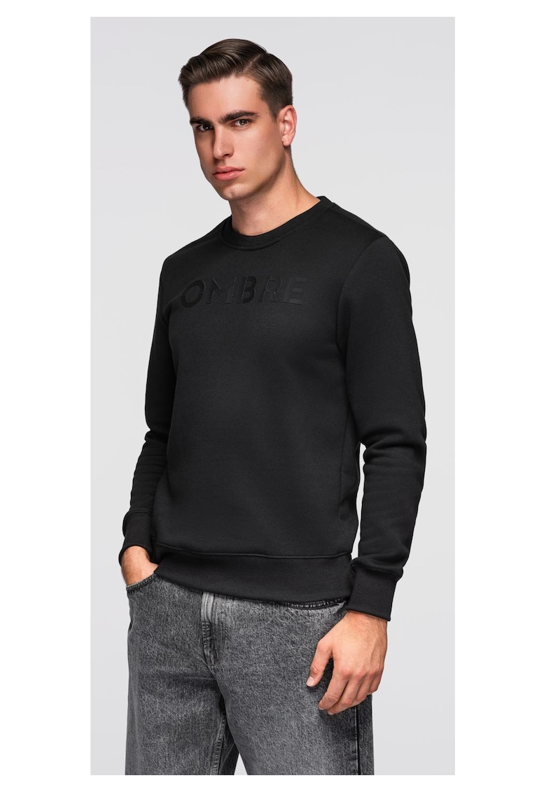 Bluza clasica cu imprimare B1711 - Negru