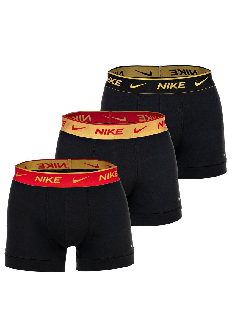 Set de boxeri cu tehnologie Dri-FIT si logo - 3 perechi - Rosu/Auriu/Negru