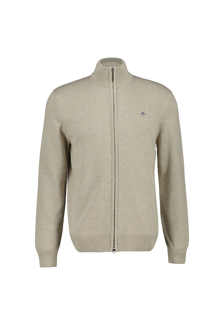 Gant Cardigan de bumbac cu fermoar - Bej