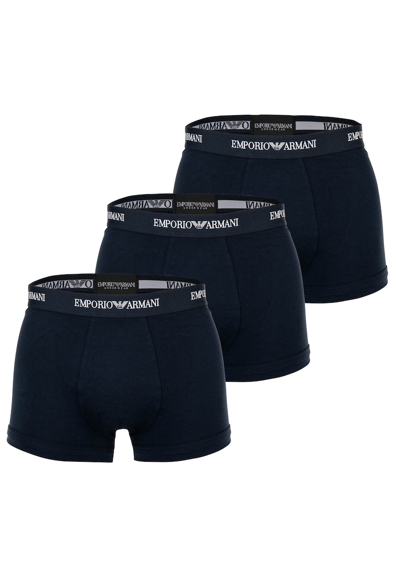 Emporio Armani Боксерки с памук - 3 чифта - Син с най-ниска цена