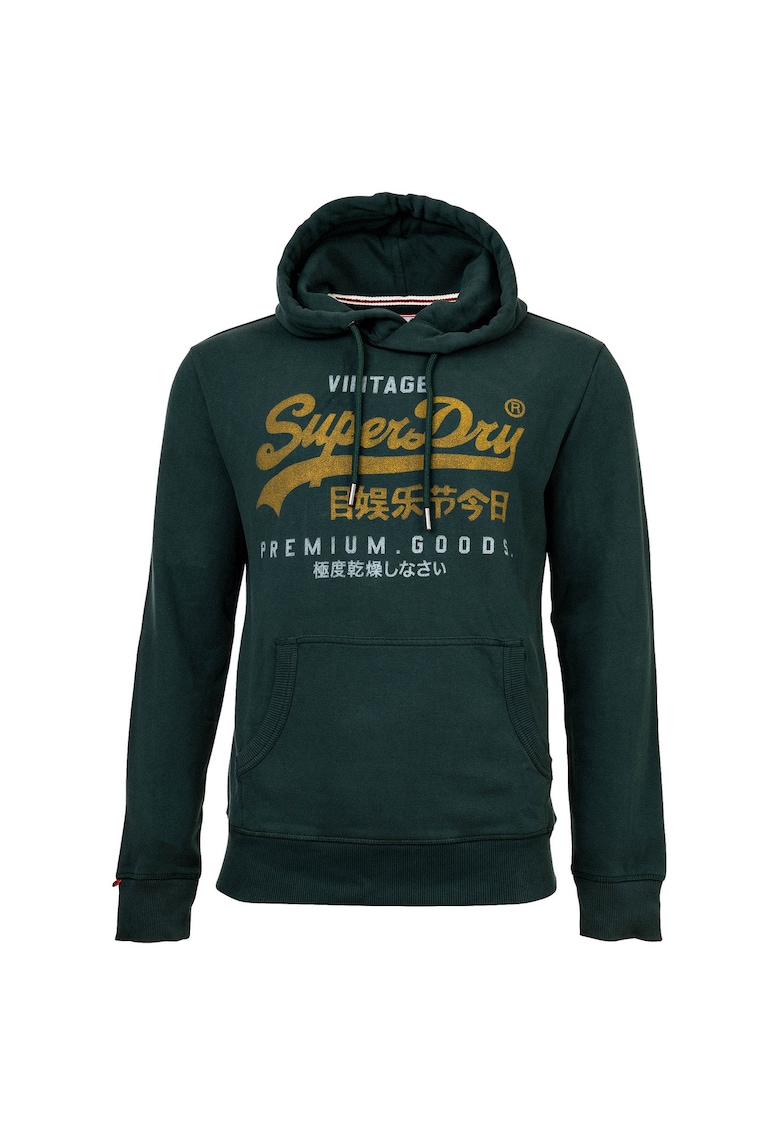SUPERDRY - Hanorac regular fit de bumbac cu imprimeu logo - Verde