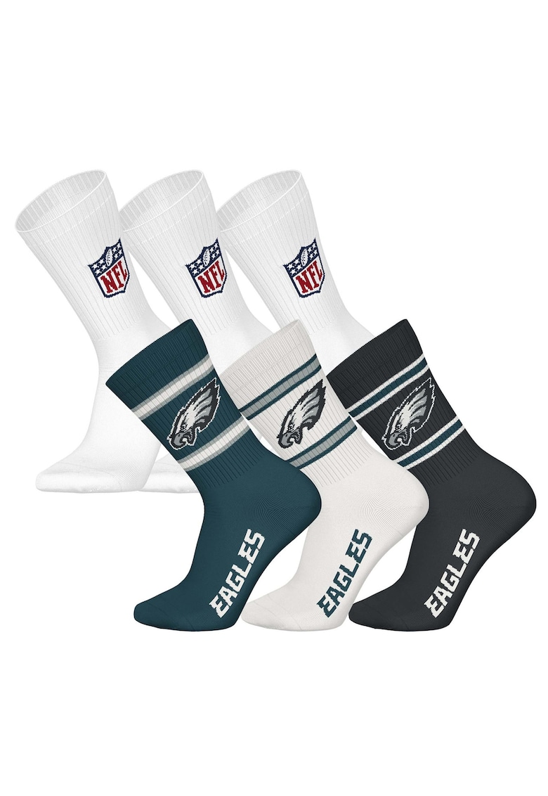 Nfl Set de sosete lungi unisex - 6 perechi - Alb/Verde
