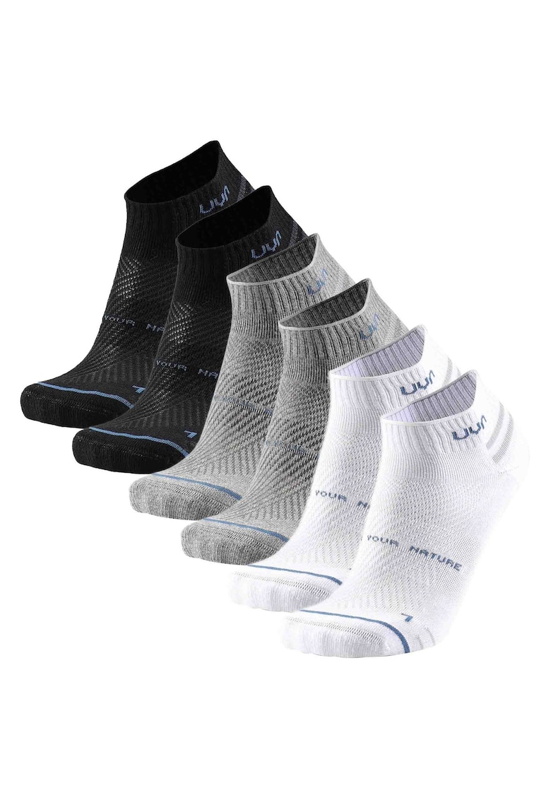 Uyn Set de sosete scurte unisex - 6 perechi - Alb/Negru/Gri