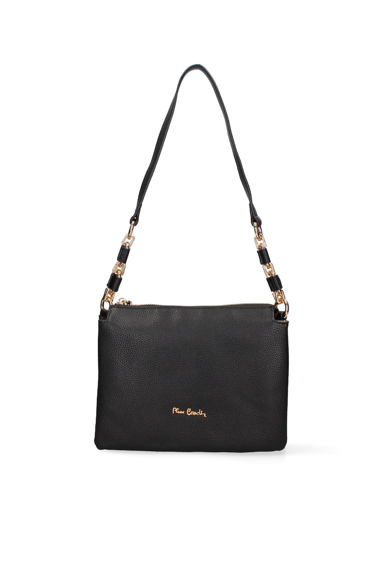 Geanta crossbody de piele cu bareta ajustabila Brunilde - Negru