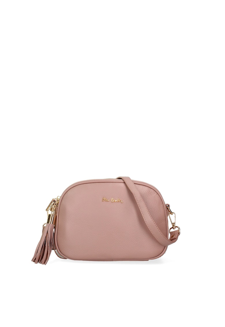 Geanta crossbody de piele - Roz prafuit