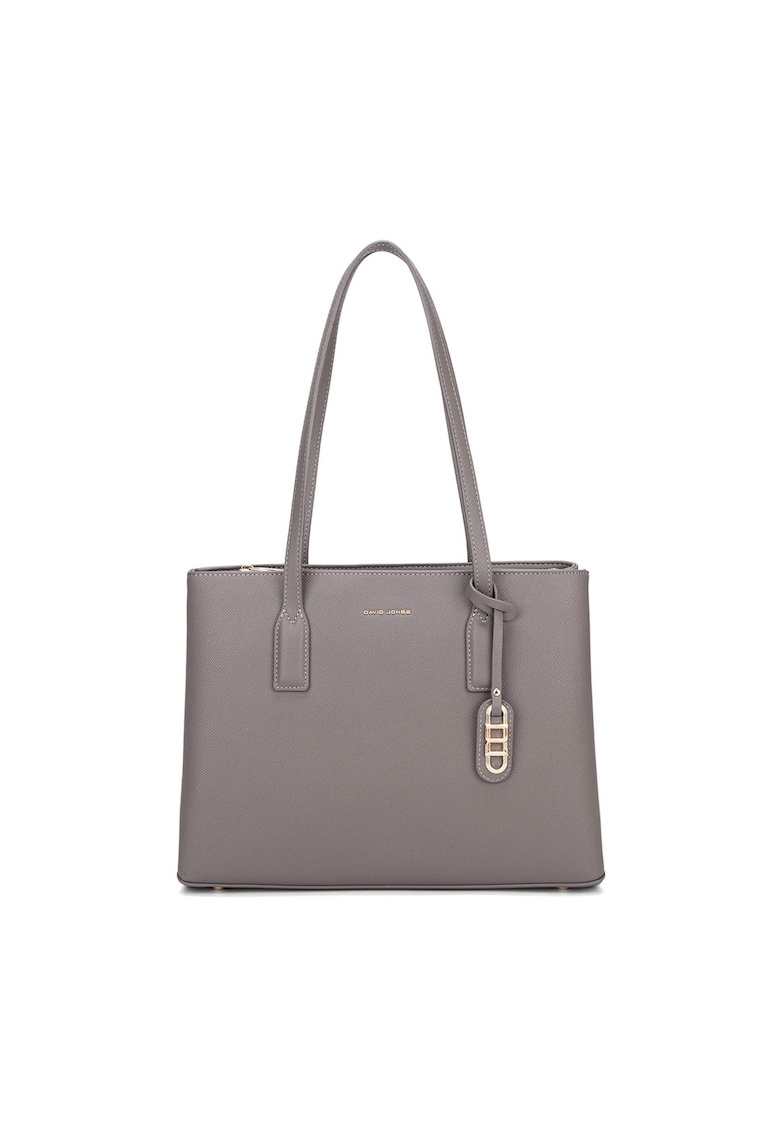 Geanta de piele ecologica cu bareta de umar - Gri