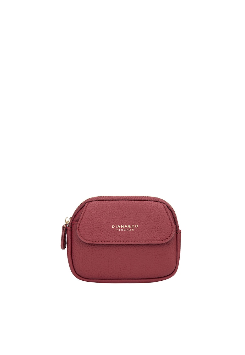 Portofel cu fermoar si logo - Rosu