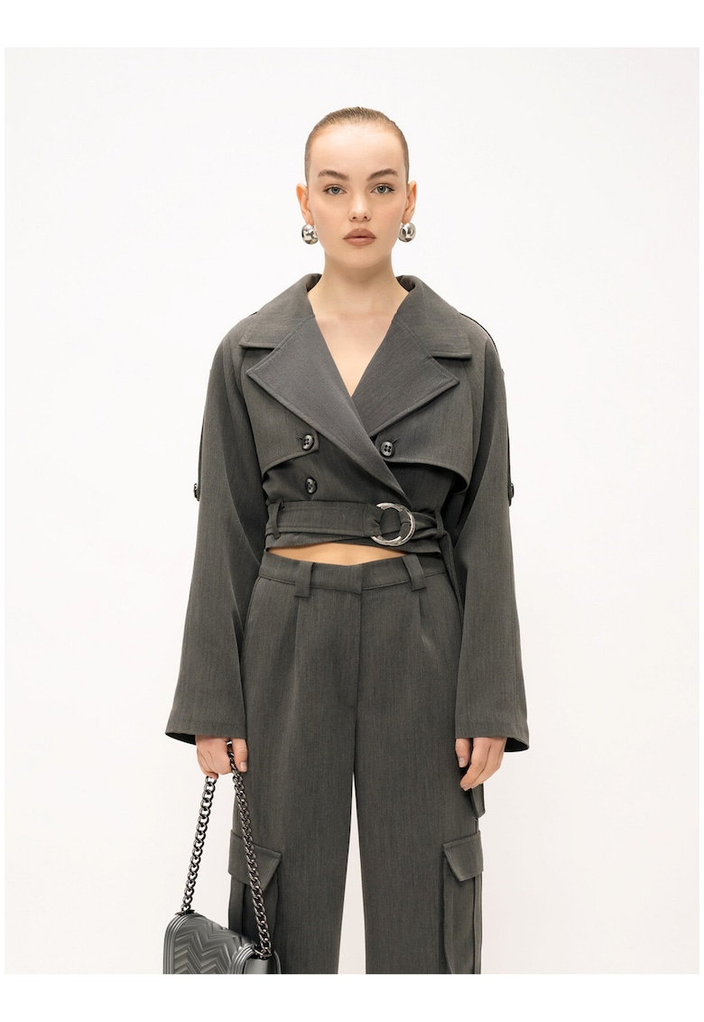 Jacheta crop cu cordon in talie Erevan