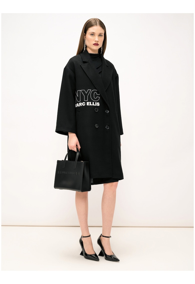 Palton lejer cu nasturi si imprimeu Neve