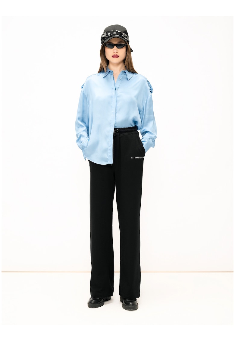 Pantaloni de trening cu croiala relaxed-fit cu logo - Alb/Negru