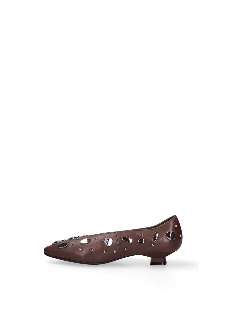 Pantofi din piele cu toc kitten si tinte Celeste