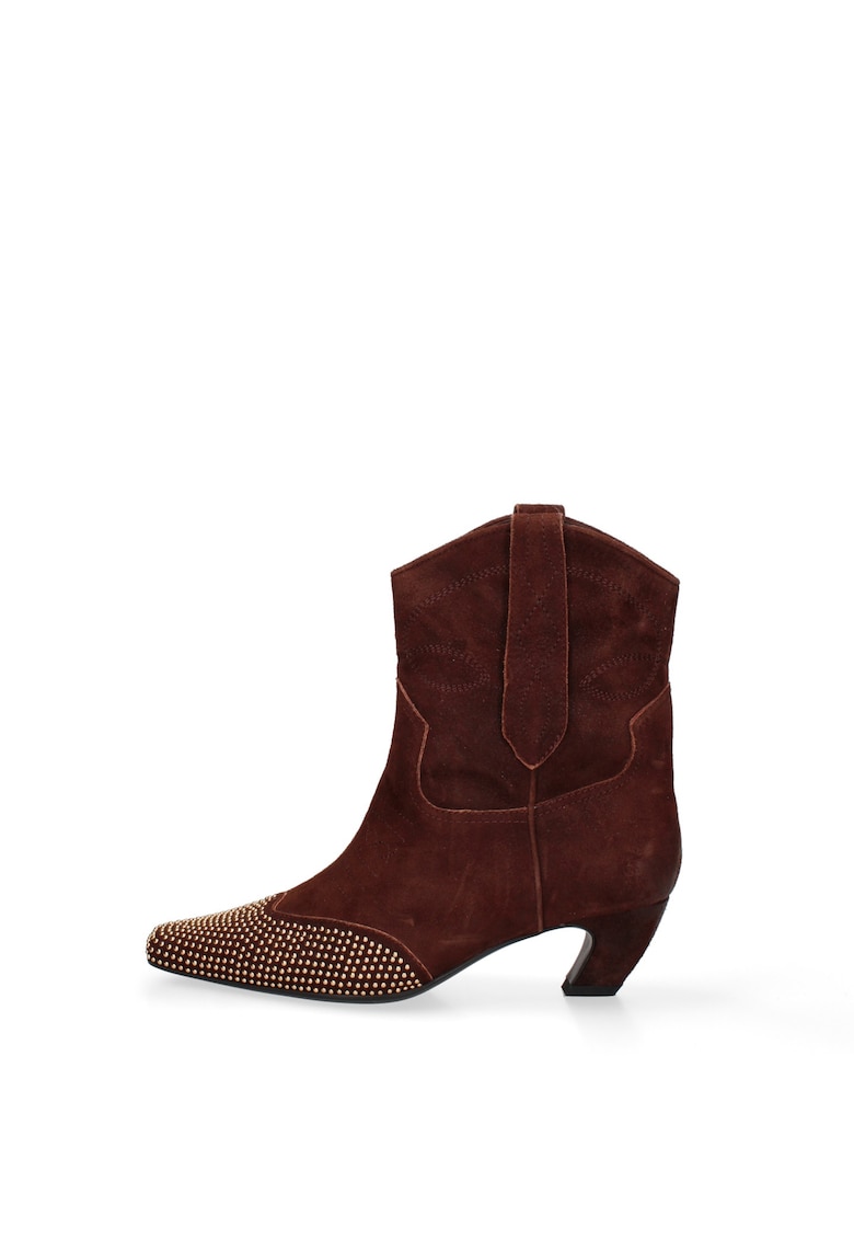 Cizme cowboy din piele cu strasuri Riviera Chic