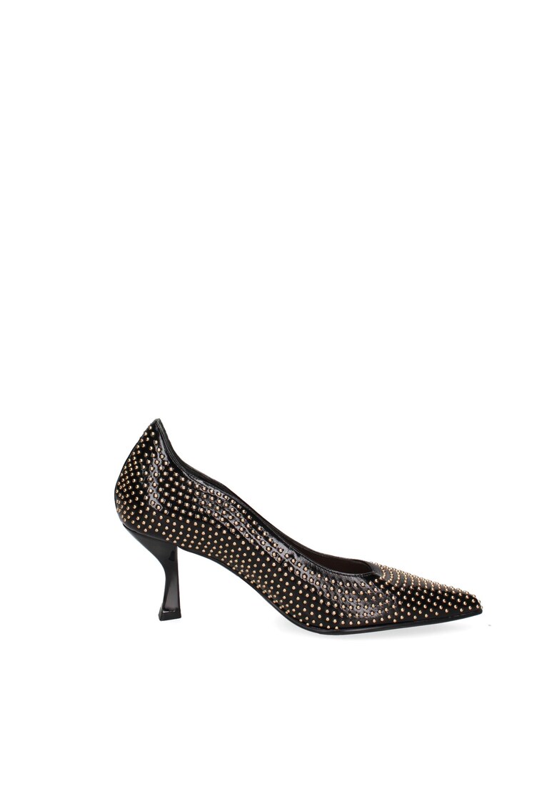 Pantofi din piele cu tinte si toc Lunaria Nova