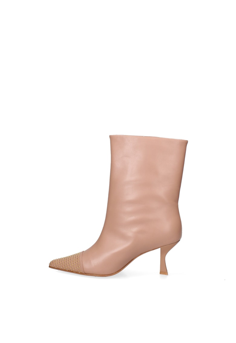Botine din piele Aurelia - Roz pal