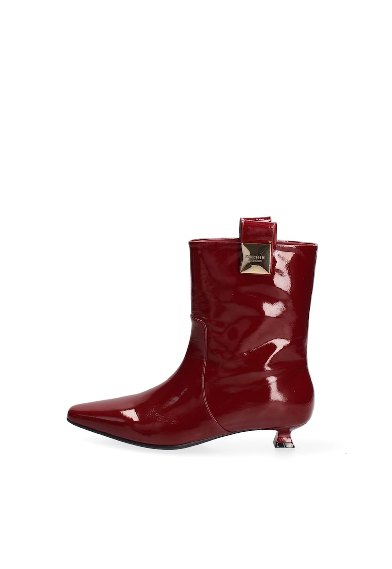 Botine din piele lacuita Carmilla - Rosu inchis