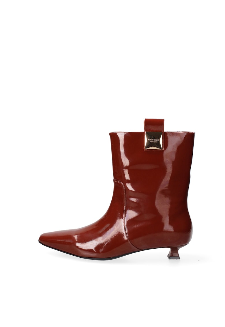 Botine din piele lacuita Carmilla - Portocaliu stins
