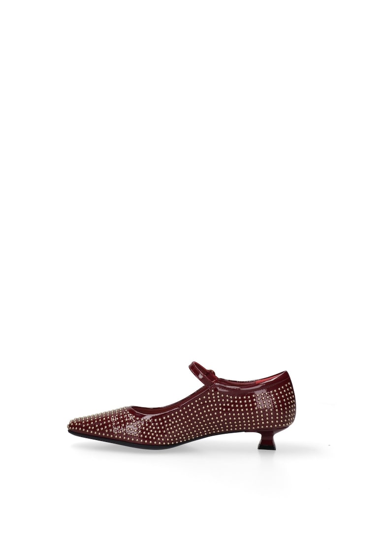 Pantofi Mary Jane din piele - Visiniu