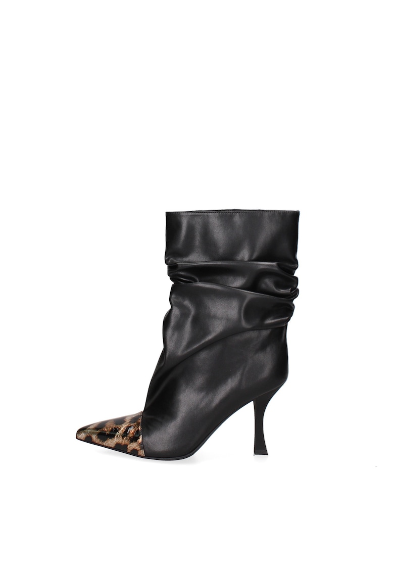 Botine de piele Silvana Chic - Negru