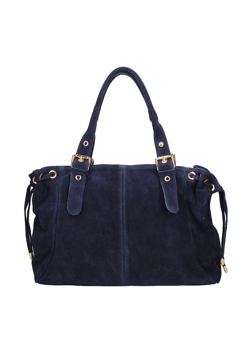 Geanta de piele intoarsa cu doua compartimente