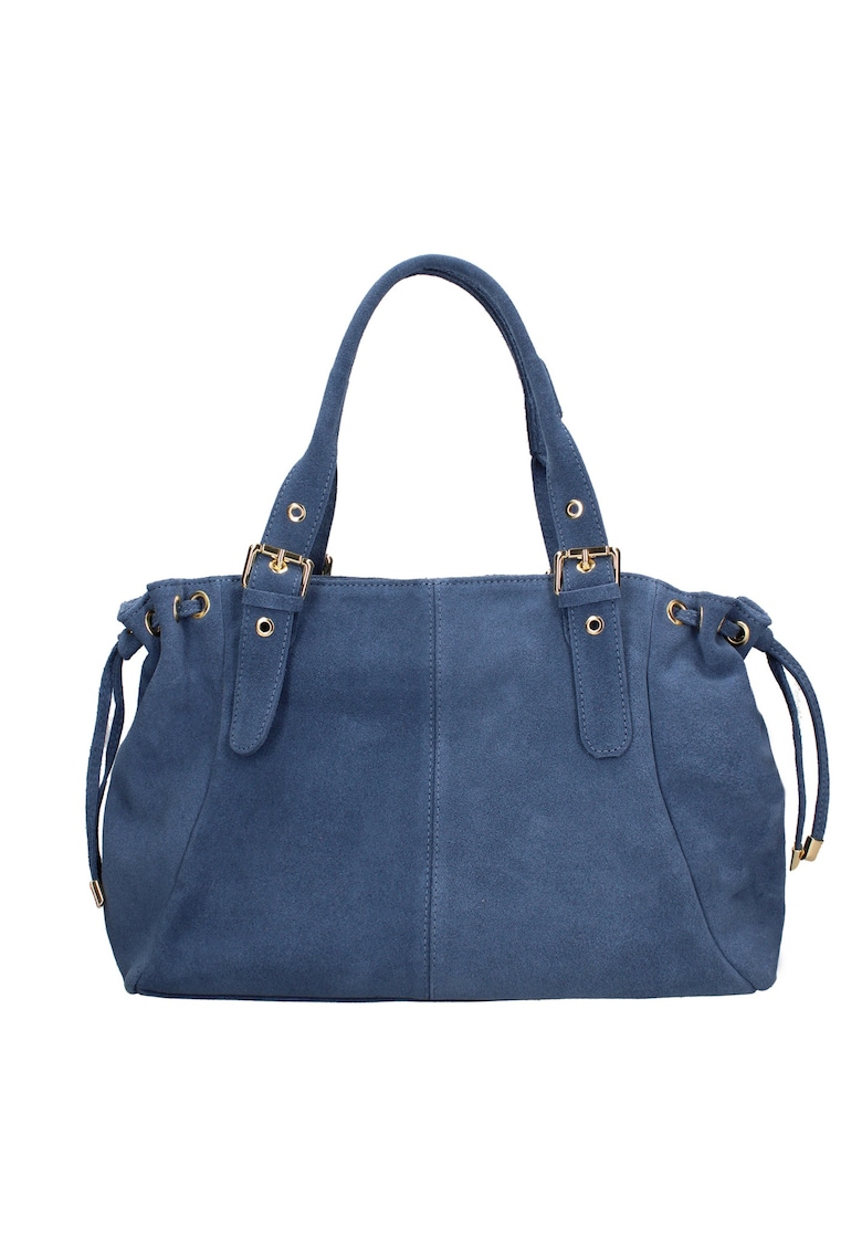 Geanta de piele intoarsa cu doua compartimente