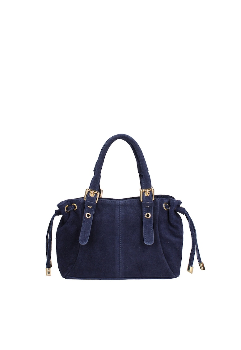 Geanta de piele intoarsa cu fermoar Elara