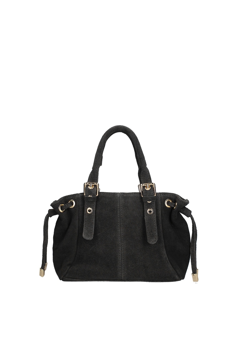 Geanta de piele intoarsa cu fermoar Elara