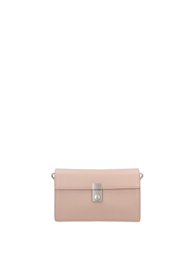 Geanta crossbody de piele cu clapa si bareta detasabila Valoria