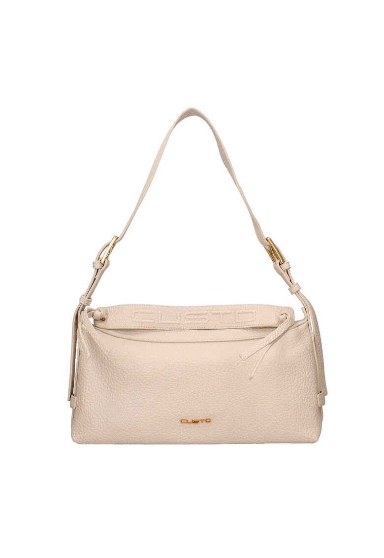 Geanta de piele ecologica cu bareta de umar Novara - Bej deschis