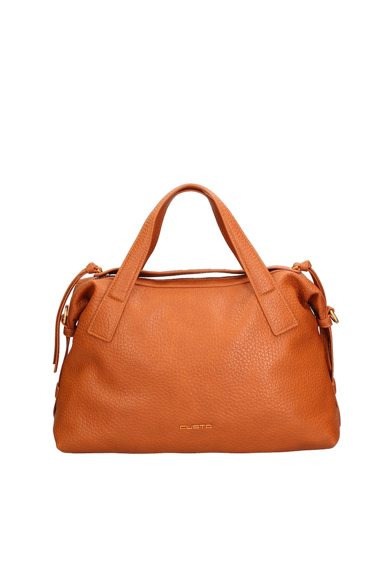 Geanta shopper de piele ecologica - Caramel