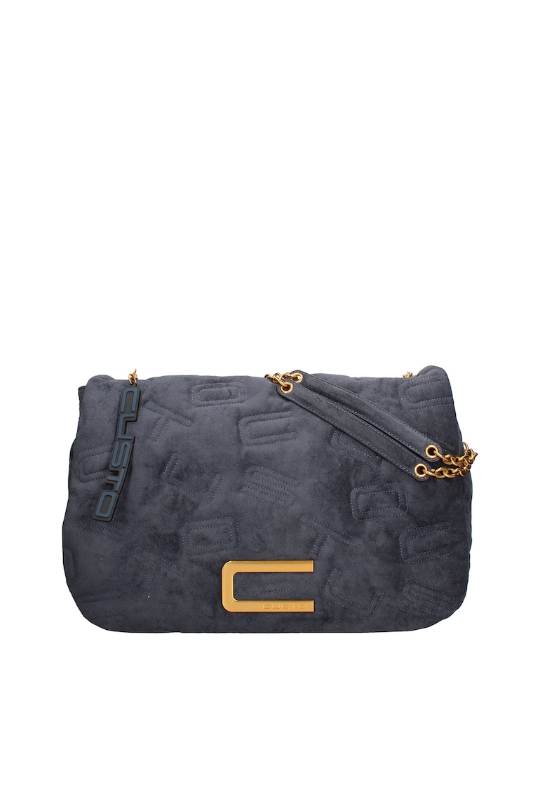 Geanta de piele ecologica - Albastru prafuit