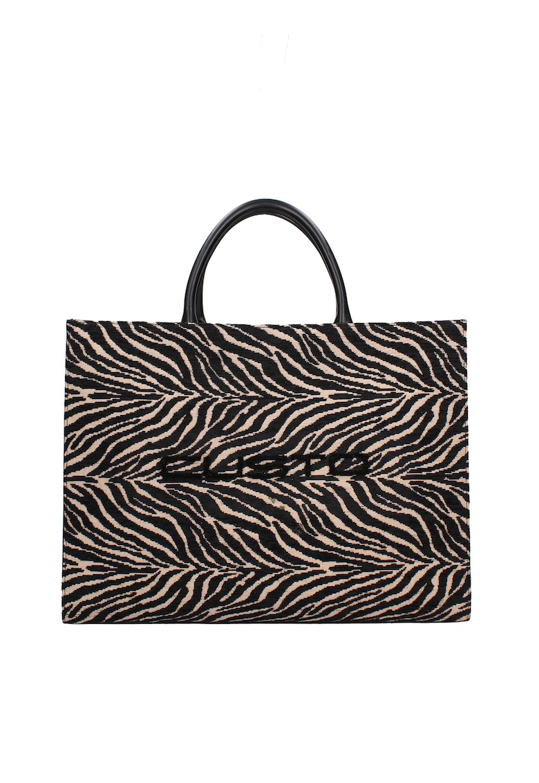 Geanta tote cu model - Negru/Crem