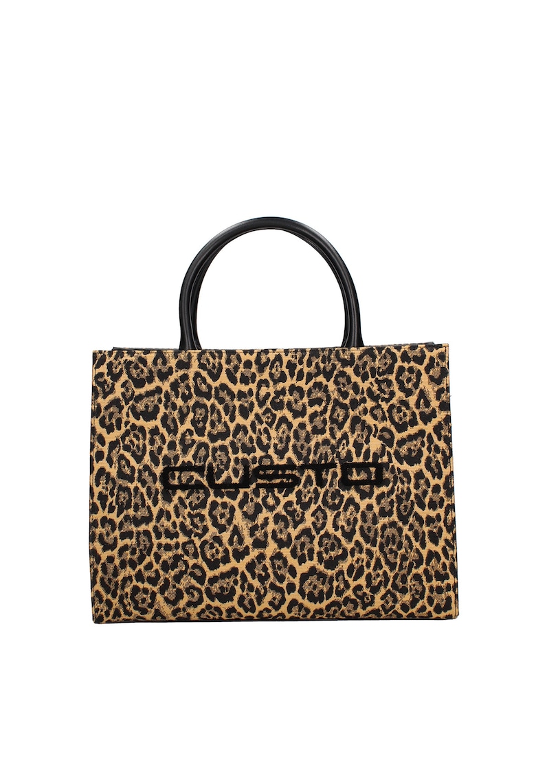 Geanta tote cu animal print si logo