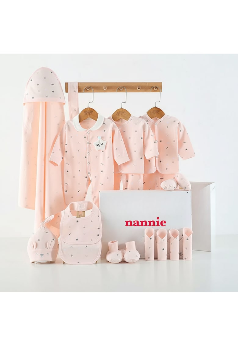 Set Hăinuțe Cadou Bebe Roz Little Baby - Roz