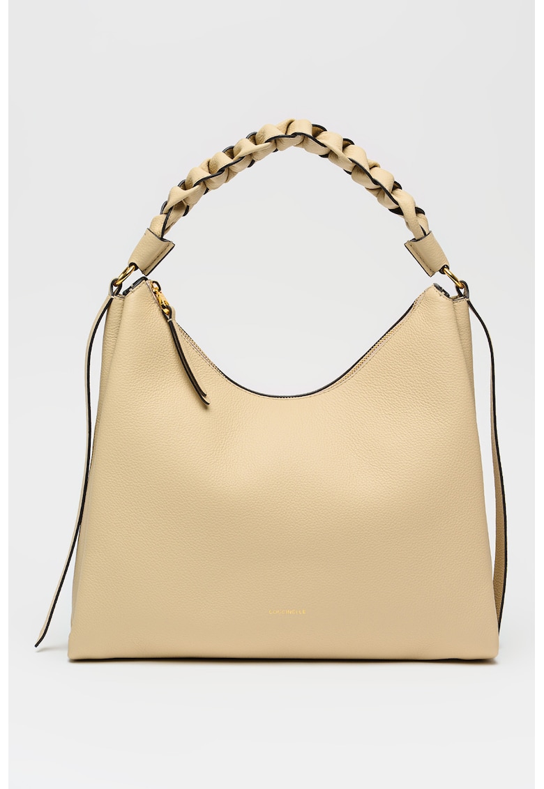 Geanta hobo de piele Boheme Grana Double - Bej deschis