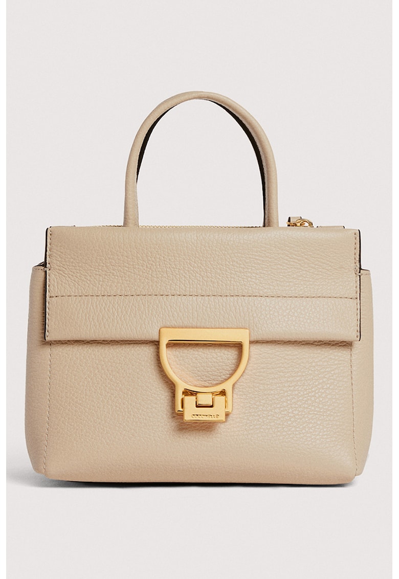 Geanta crossbody din piele cu bretele detasabila Arlettis - Maro nisip