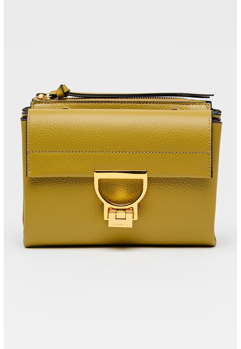 Geanta crossbody de piele cu doua compartimente Arlettis - Verde masliniu