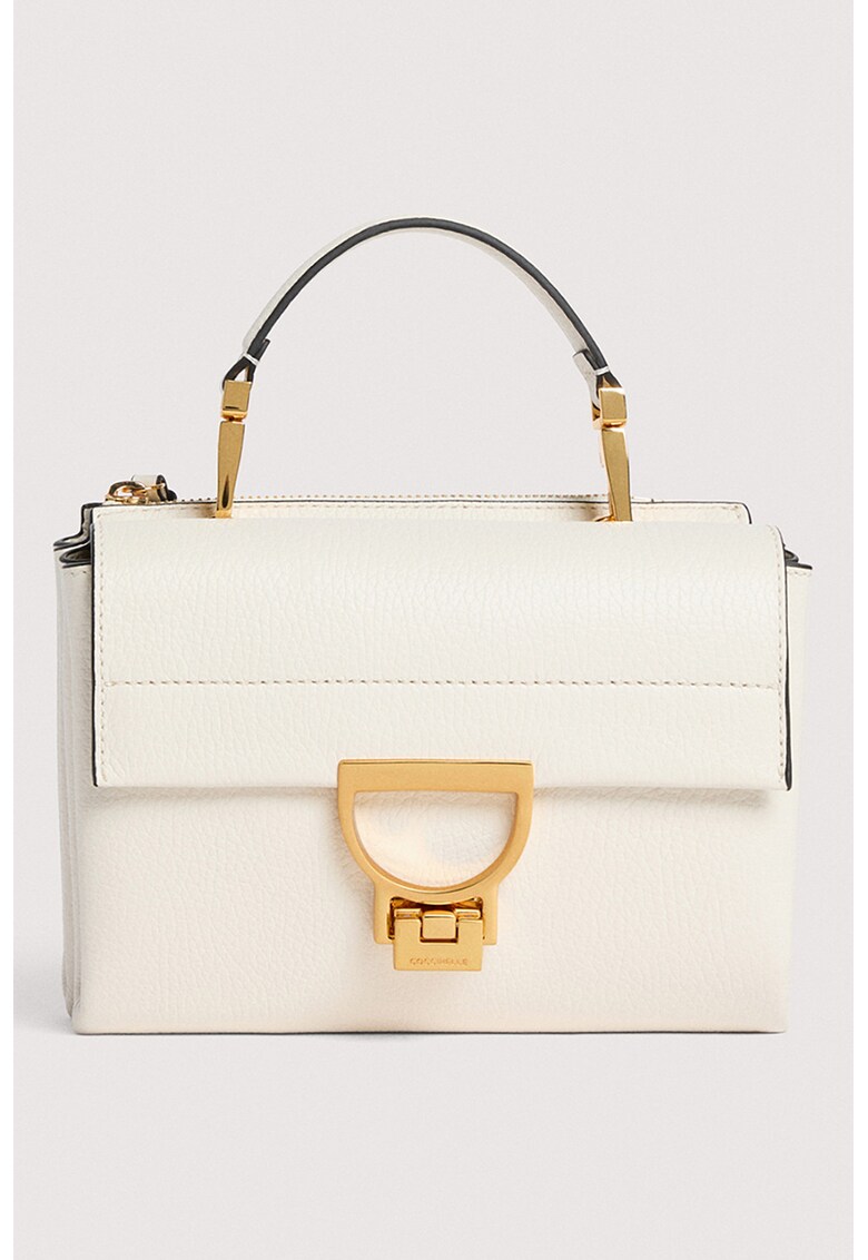 Geanta crossbody de piele cu doua compartimente Arlettis - Alb murdar