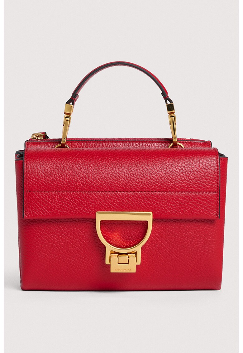 Geanta crossbody de piele cu doua compartimente Arlettis - Rosu vermillion