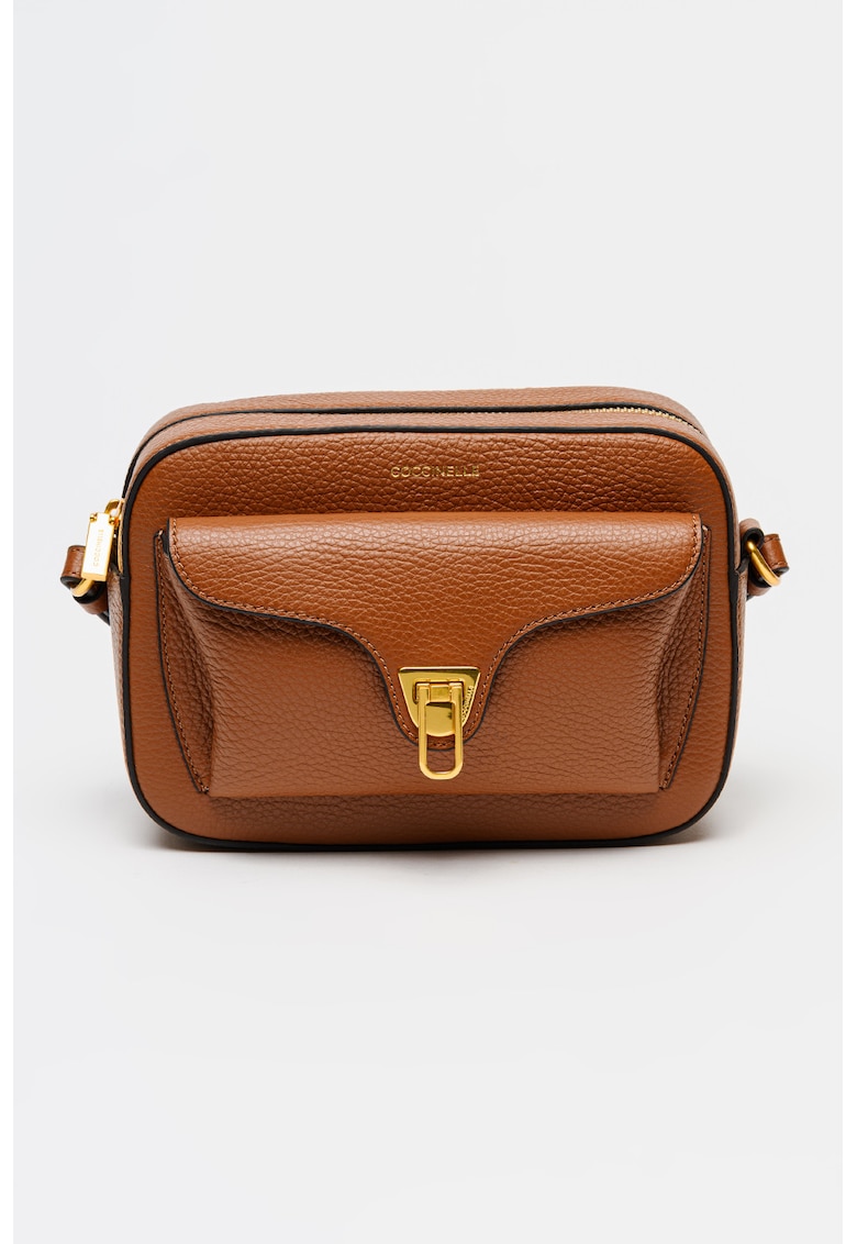Geanta crossbody de piele Beat Soft - Negru/Maro