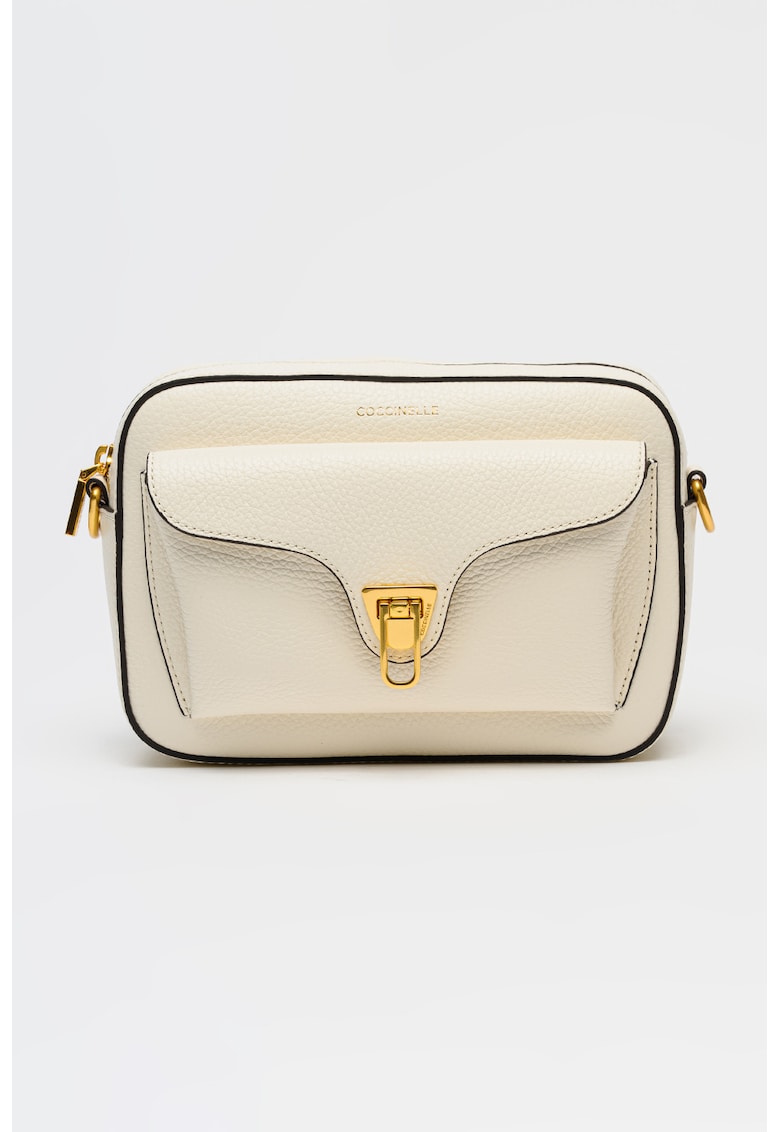 Geanta crossbody de piele cu barera detasabila Beat Soft - Alb fildes