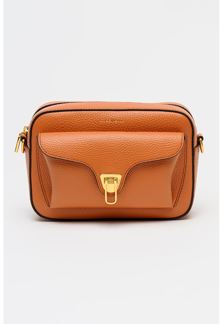 Geanta crossbody de piele cu barera detasabila Beat Soft - Portocaliu inchis
