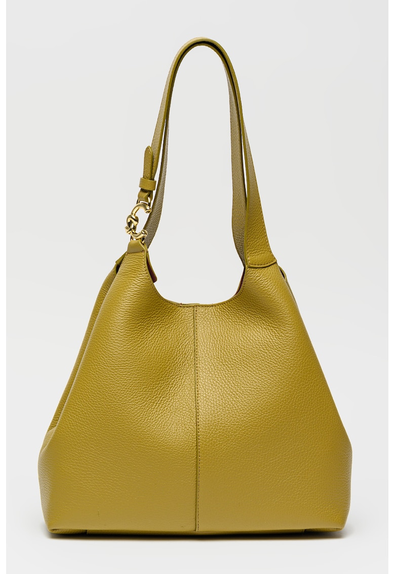 Geanta tote de piele - Verde masliniu