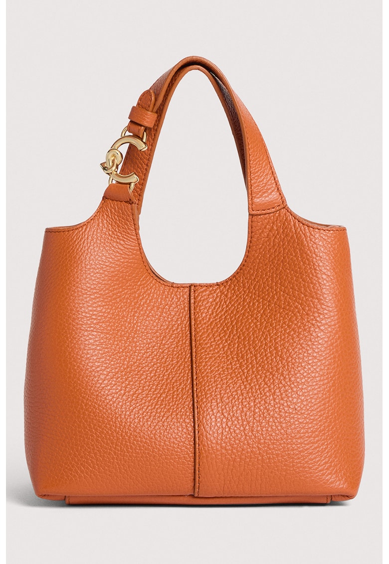 Geanta tote din piele Easy - Portocaliu stins