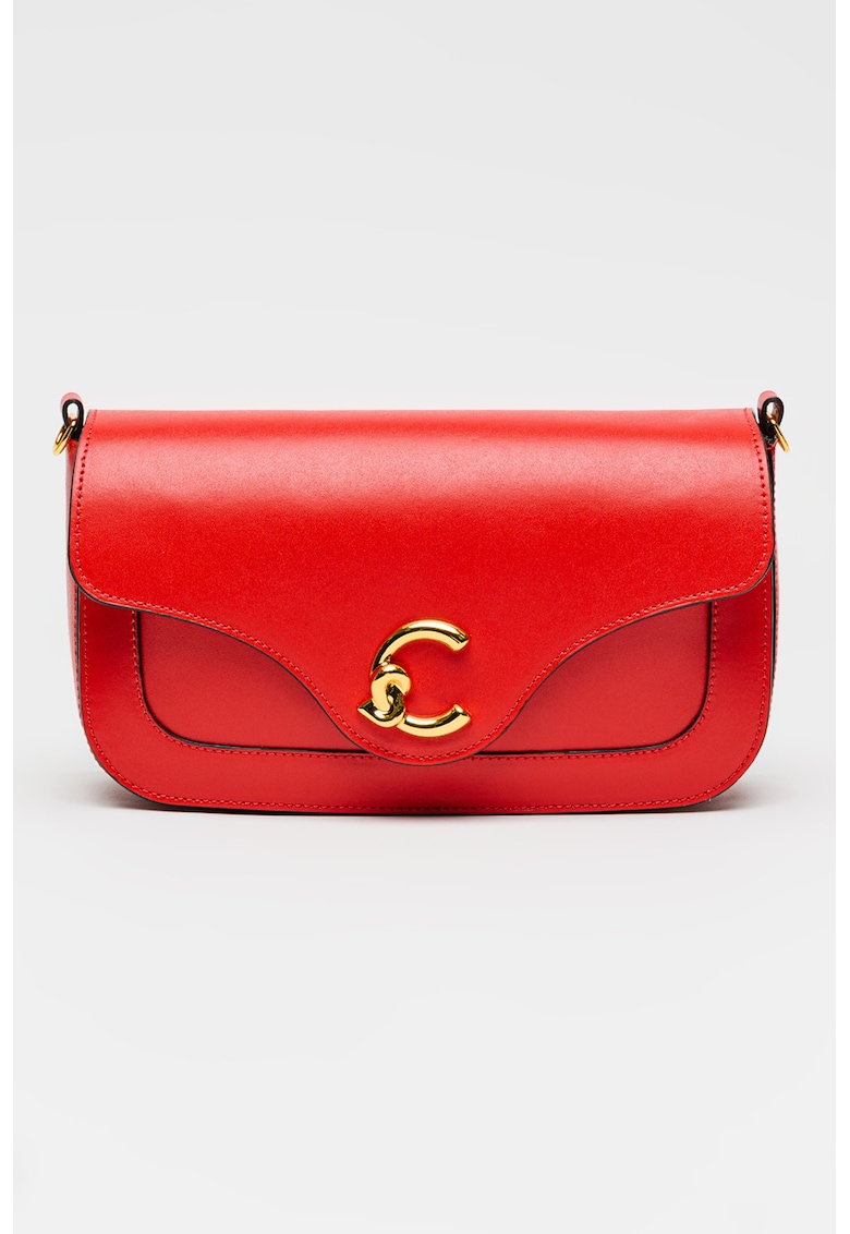 Geanta de piele cu bareta detasabila de umar C-Me - Rosu vermillion