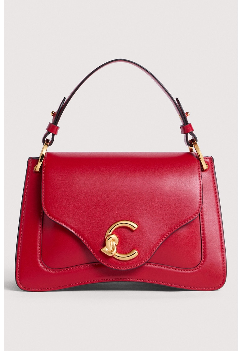 Geanta din piele cu maner C-Me - Rosu deschis