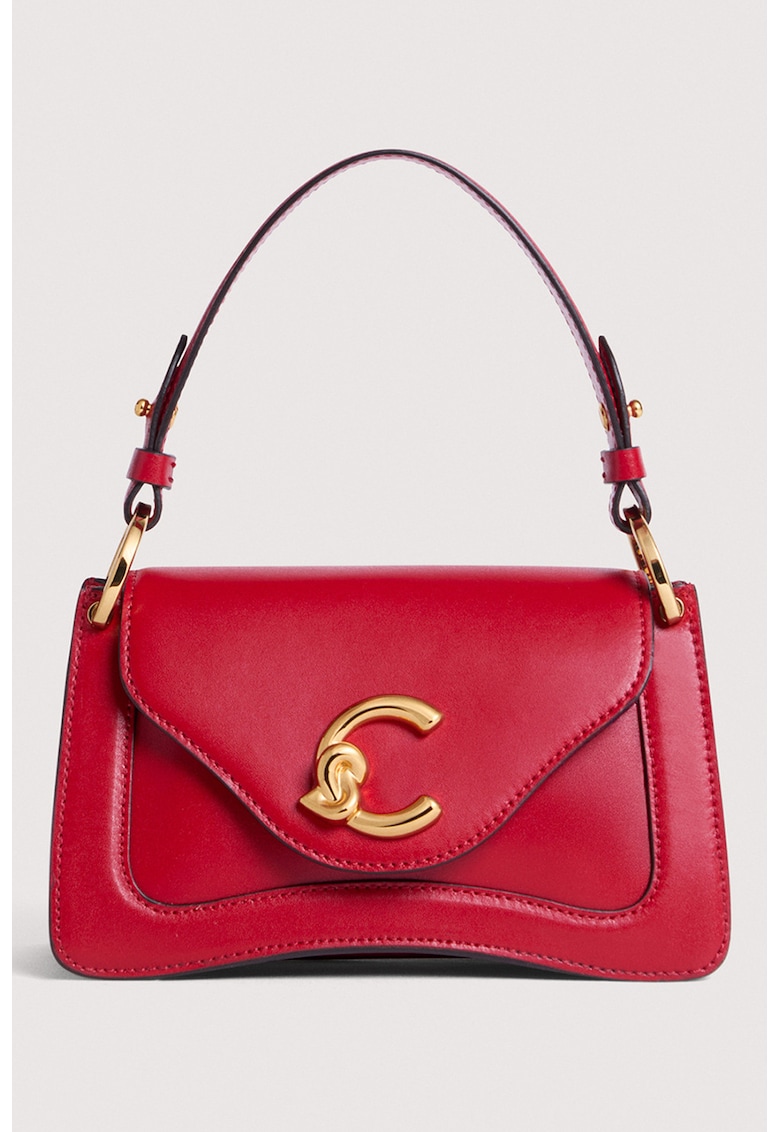 Geanta de piele cu bareta detasabila de umar C-Me - Rosu vermillion