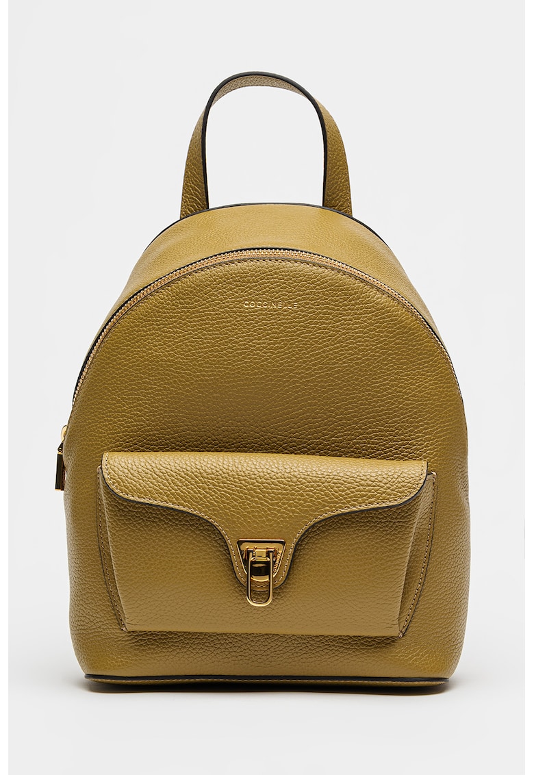 Rucsac de piele cu detaliu logo Beat Generatio - Kaki