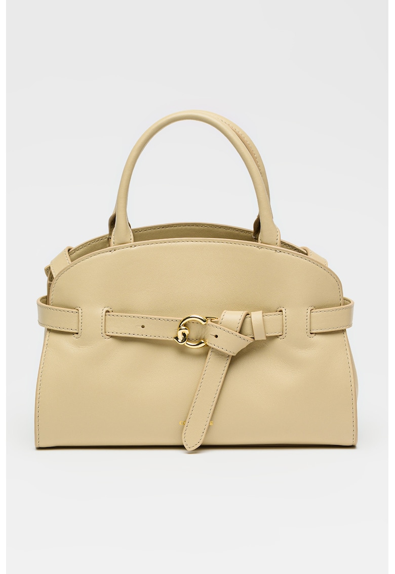 Geanta tote de piele cu bareta decorativa Sabine - Bej