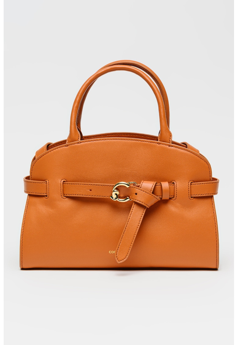 Geanta tote de piele cu bareta decorativa Sabine - Portocaliu stins