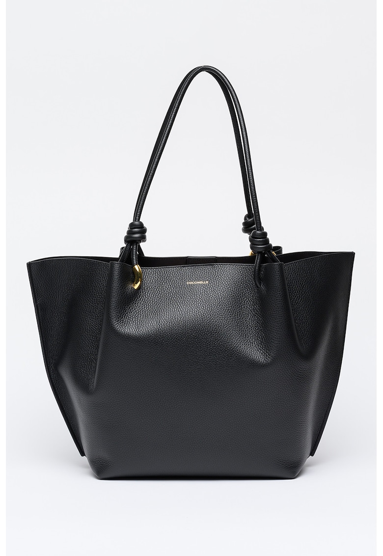 Geanta shopper din piele cu aspect granulat Finn - Negru